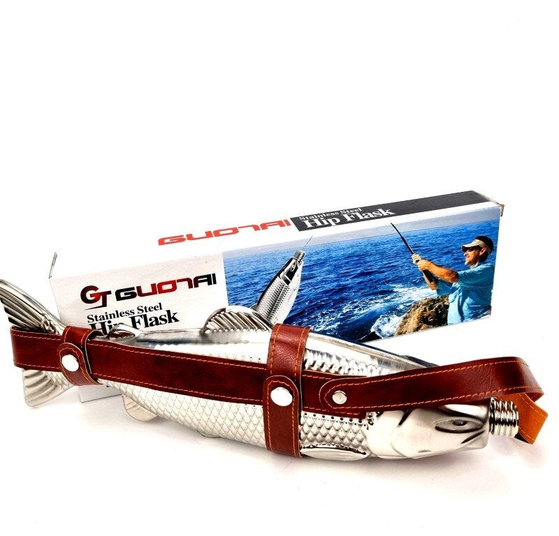 Plosca in Forma de Peste, Inox, 33 cm, 500 ml, Argintiu