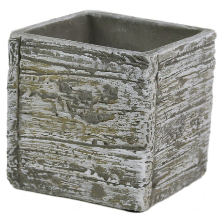 Ghiveci Cub din Piatra, Gri, 9x9 cm