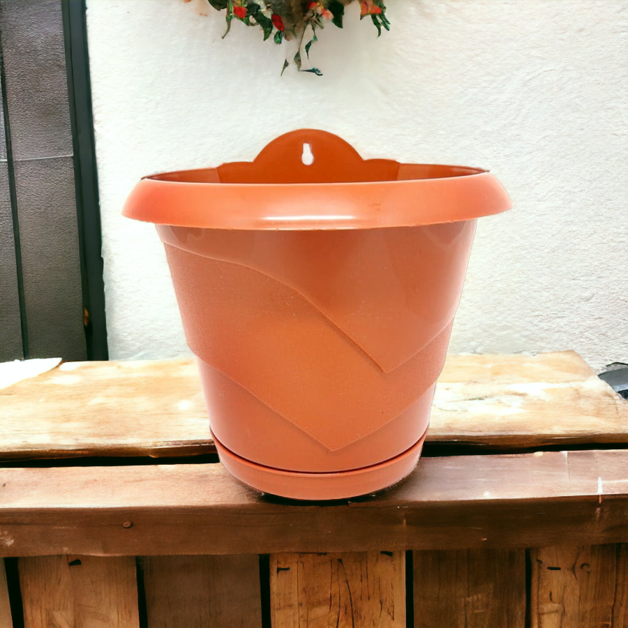 Ghiveci de perete din Plastic, Maro, 17 cm