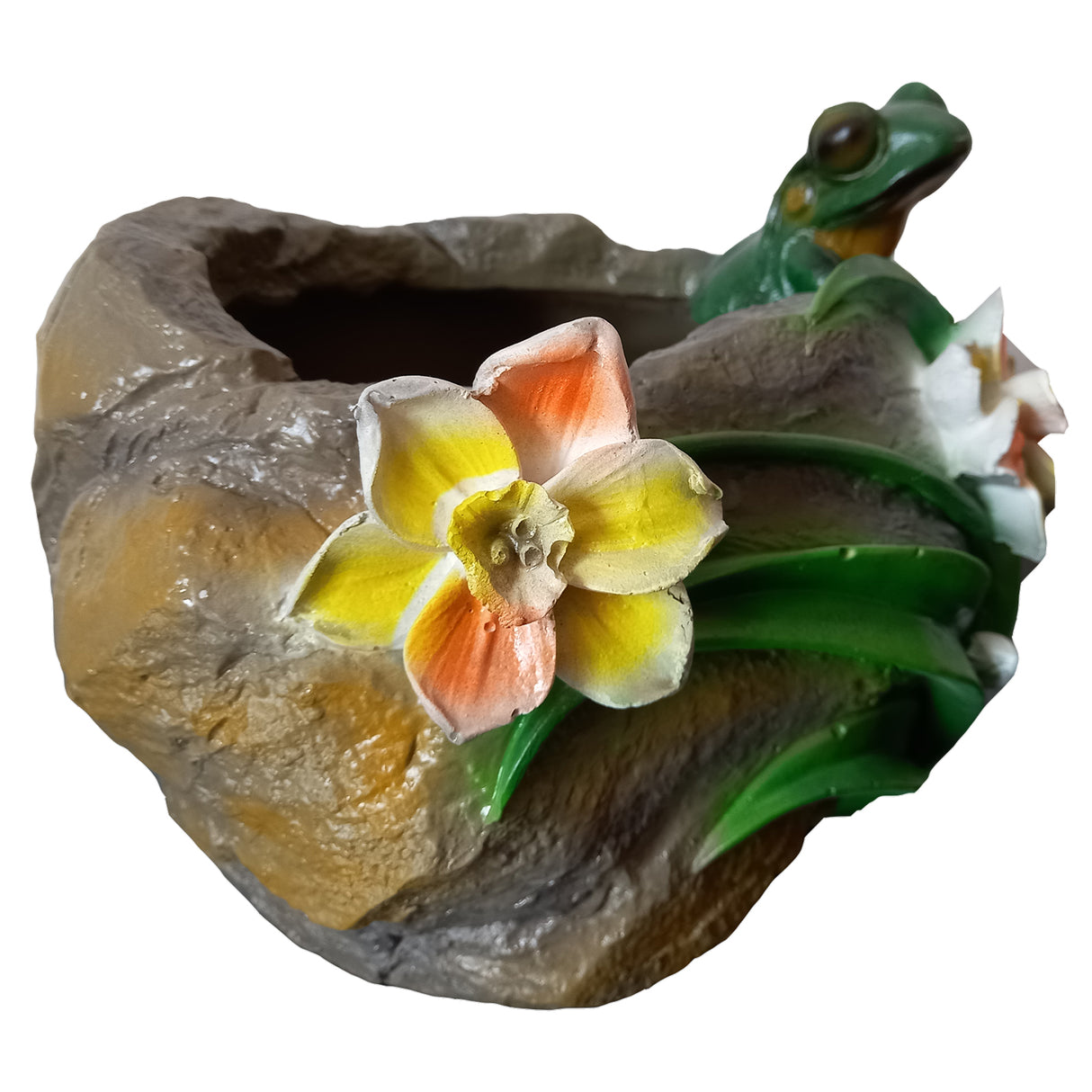 Ghiveci decorativ model Broscuta, Polirasina, 18x20x24 cm