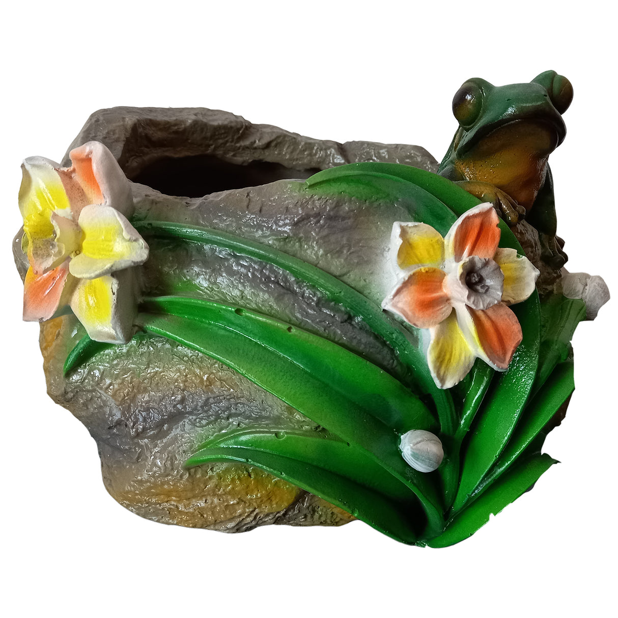 Ghiveci decorativ model Broscuta, Polirasina, 18x20x24 cm