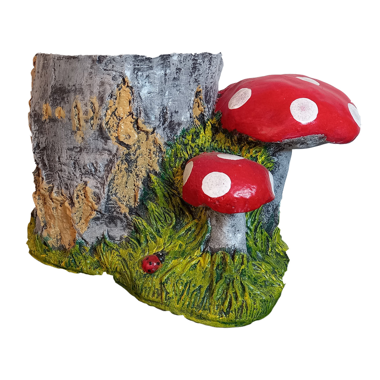 Ghiveci decorativ, Model Buturuga cu Ciuperci, Polirasina, 30x20 cm