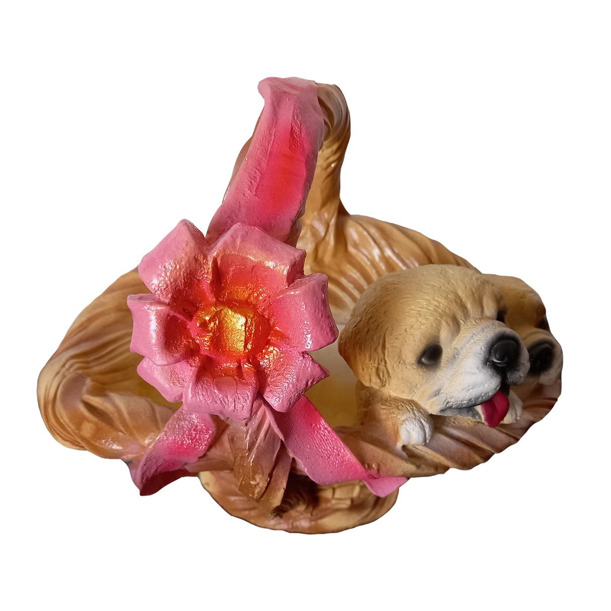 Ghiveci decorativ, Model Catelusi in cos, Pictat Manual, 27x25x30 cm