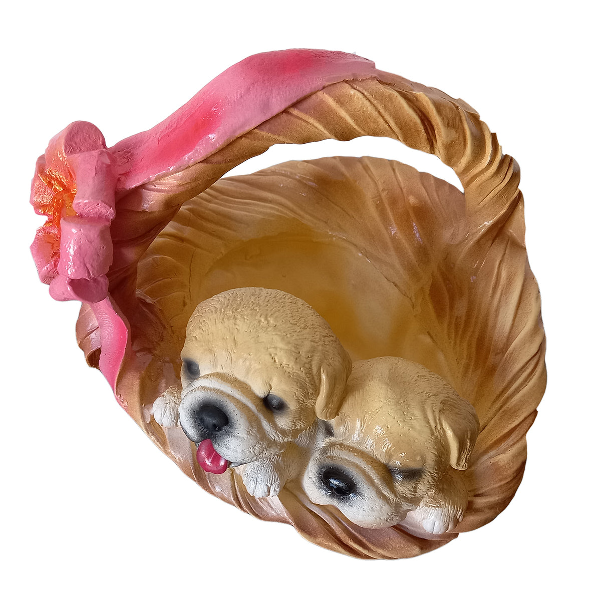 Ghiveci decorativ, Model Catelusi in cos, Pictat Manual, 27x25x30 cm