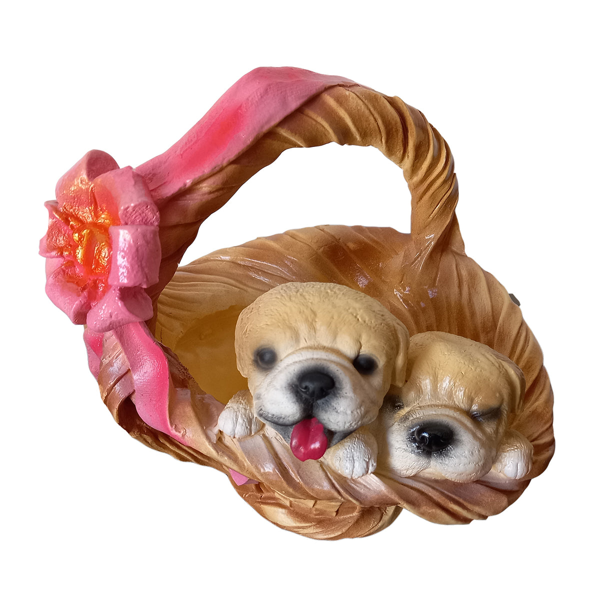 Ghiveci decorativ, Model Catelusi in cos, Pictat Manual, 27x25x30 cm