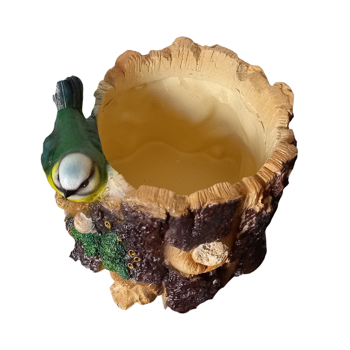 Ghiveci decorativ, Model Pasare, Pictat Manual, Polirasina, 15x18x18 cm