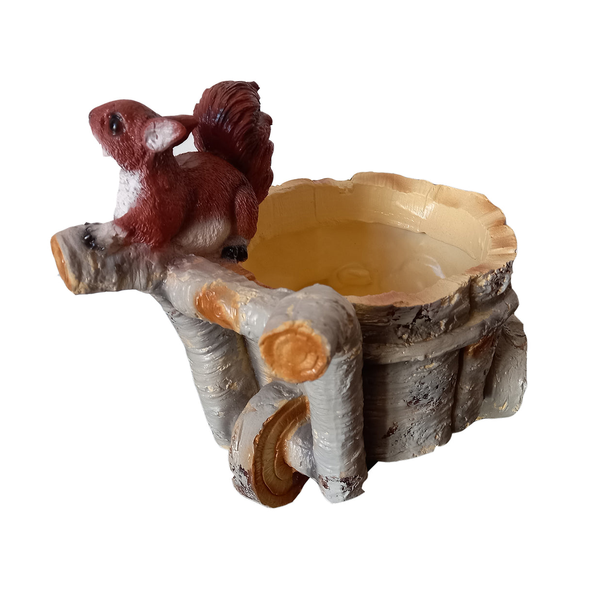 Ghiveci decorativ, Model Veverita, Pictat Manual, Polirasina, 21x20x25 cm