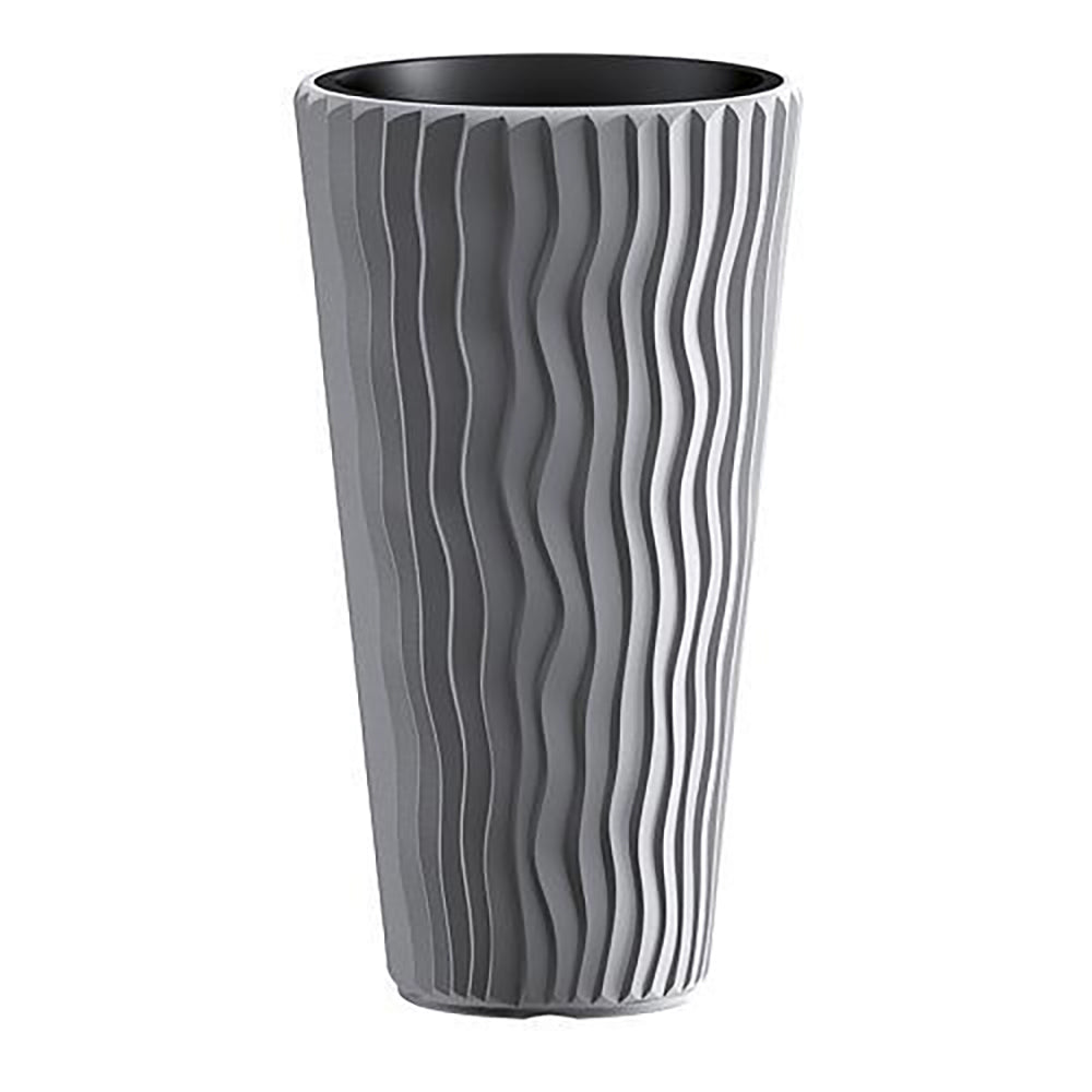 Ghiveci decorativ, rotund inalt, Gri, 50x28 cm