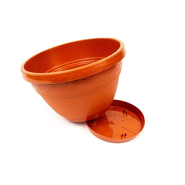 Ghiveci lalea din plastic, Culoare teracota, 5.5 l, 27 cm