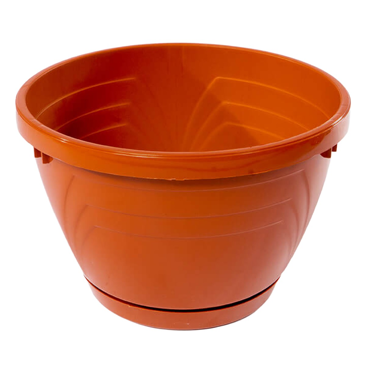 Ghiveci Lux din plastic de culoare teracota, 6 l, numarul 8 , Caramiziu