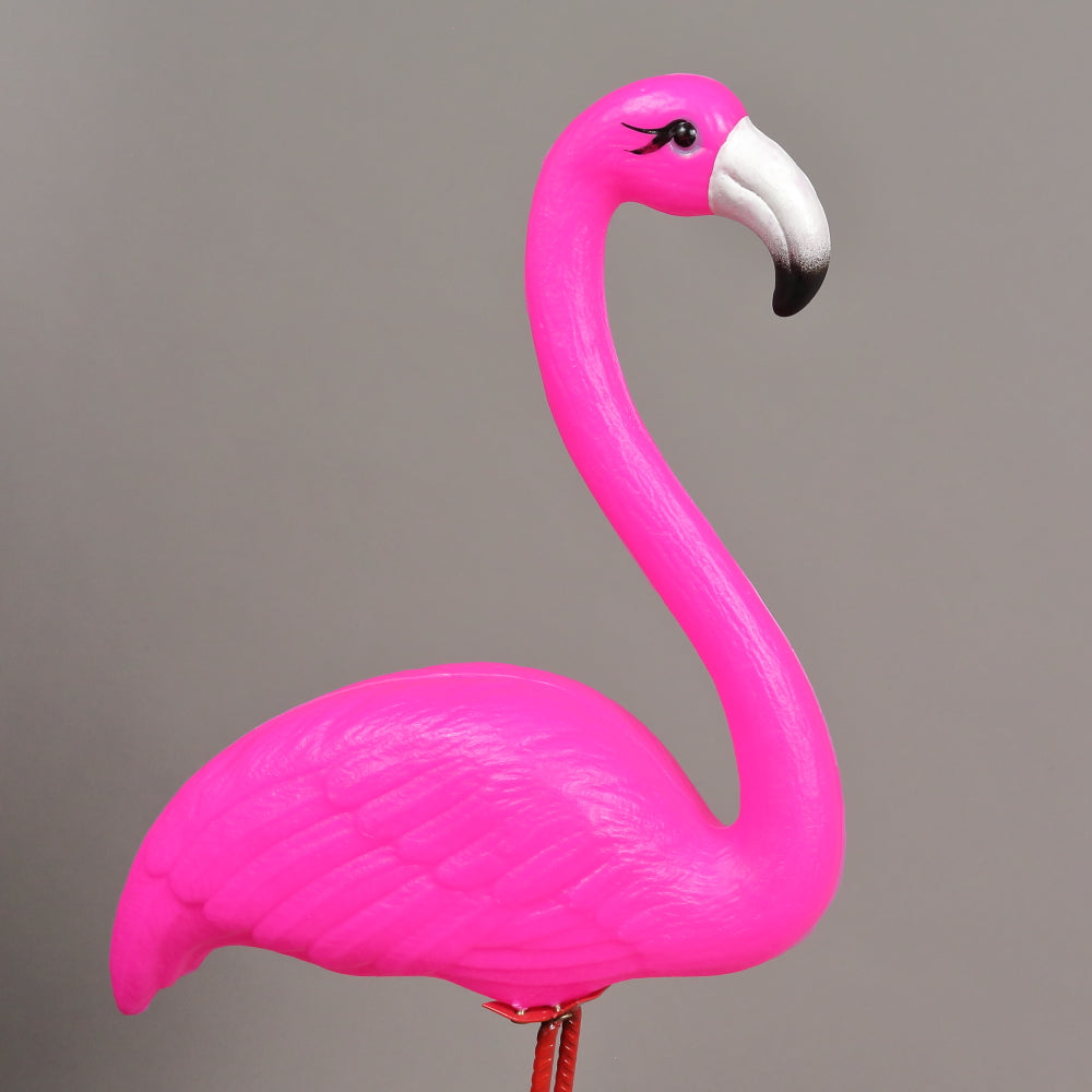 Flamingo, ornament decorativ pentru Curte sau Gradina, Plastic , Fucsia, 100 cm