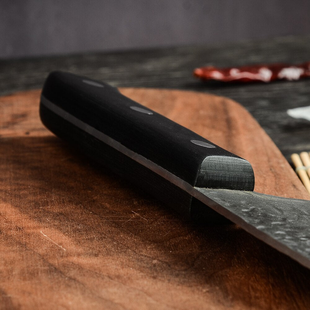 Satar Forjat Manual, Otel Inoxidabil, Maner Lemn, Teaca din piele ecologica, 29 cm, 550 g