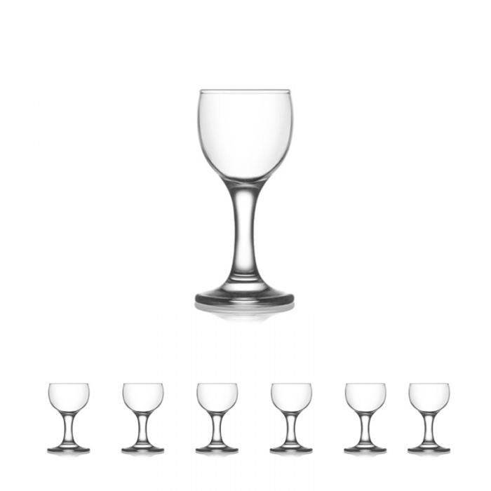 Set 6 Pahare pentru lichior,cu picior, 60 ml