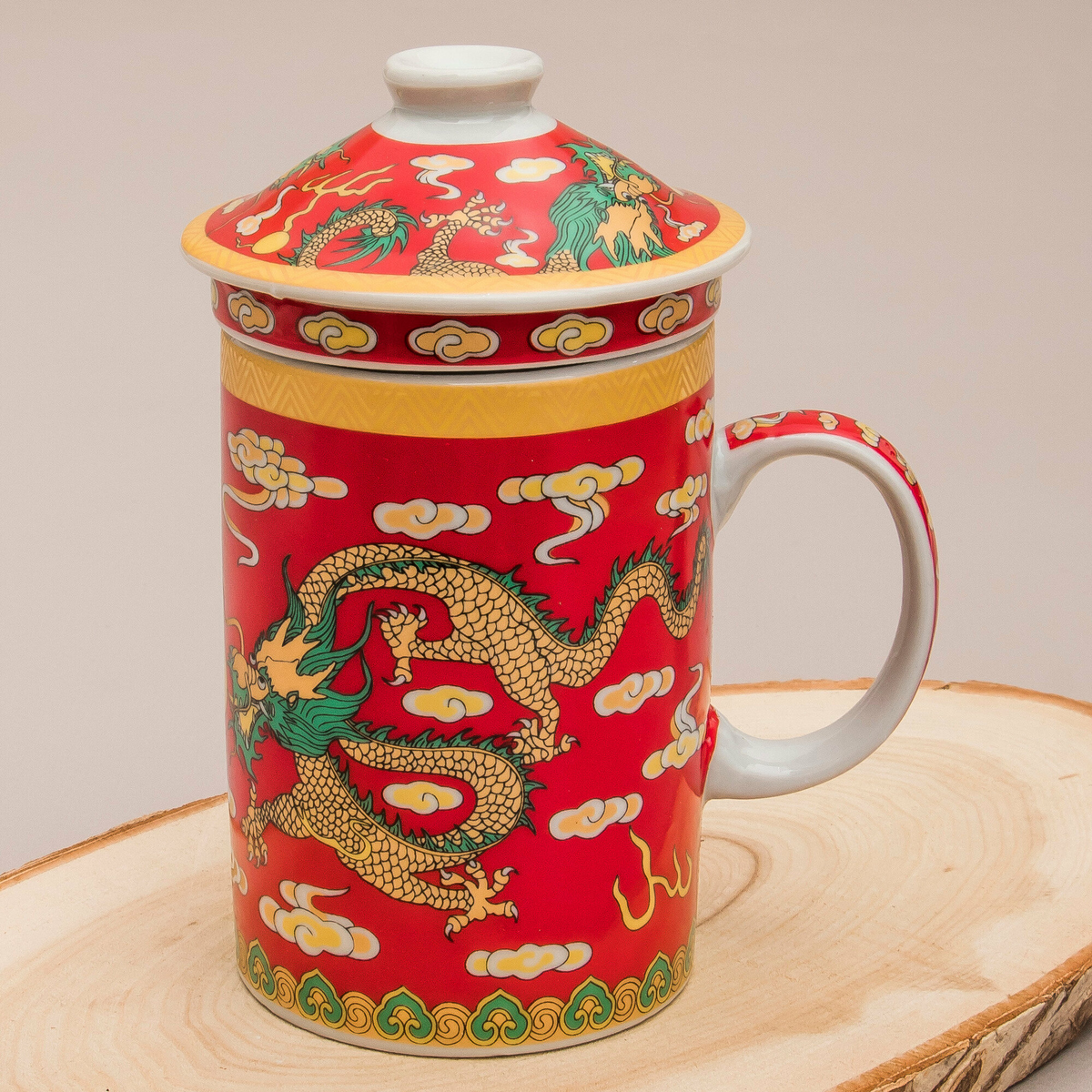 Cana ceai cu infuzor si capac,300 ml, ceramică,diverse modele