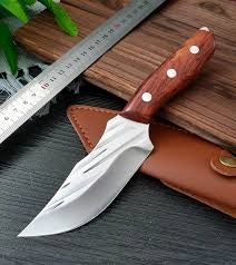 Cutit pentru Carne Otel inoxidabil, Maner de lemn si Husa din piele, 21 cm / 160g