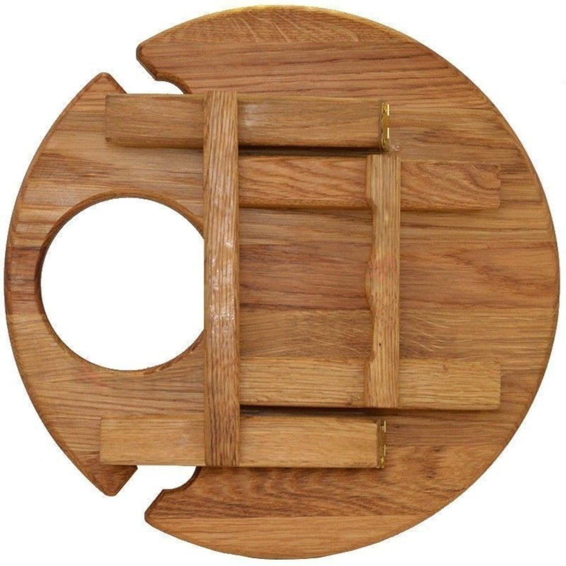 Platou Compartimentat pentru servire cu suport pentru Vin,picioare pliabile, Lemn , 35 cm