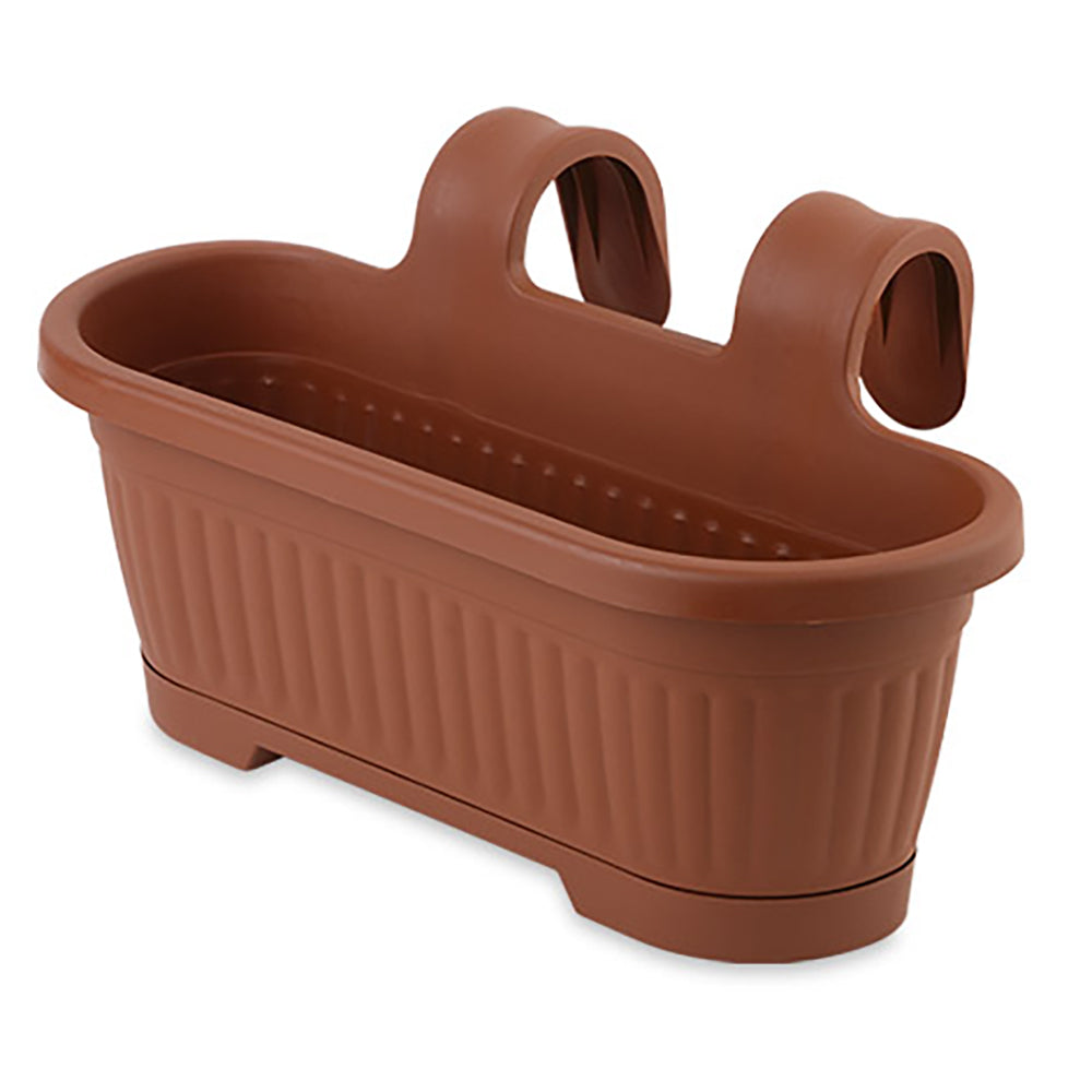 Jardiniera Lavigato cu Agatatoare, 40x15x14 cm, Plastic, Maro