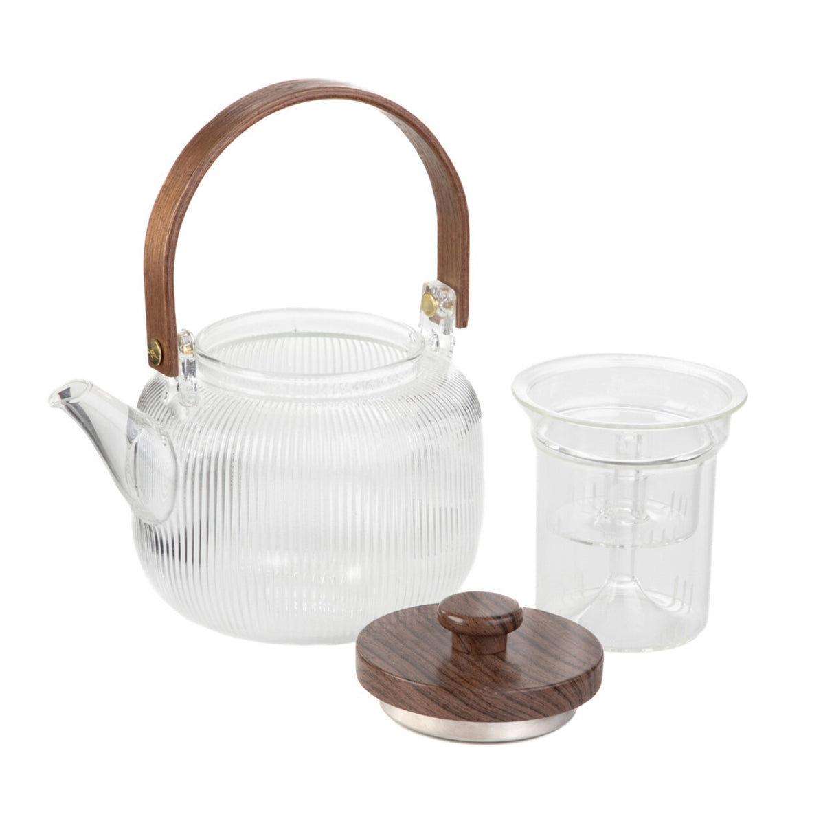 Set Ceainic cu infuzor 800 ml + 4 Pahare japoneze 160 ml sticla brosilicata