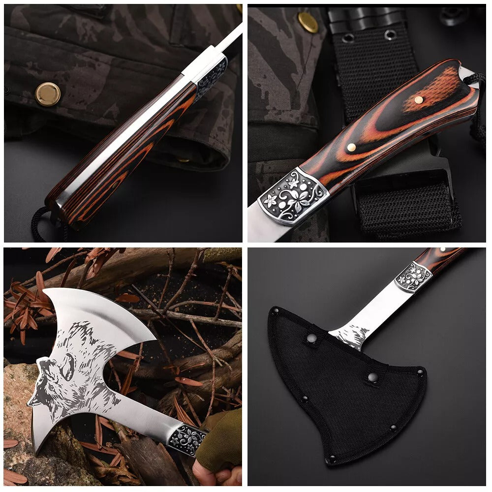 Topor Vanatoare Lup, otel inox/ lemn , 30 cm ,735 g