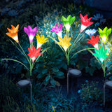 Lampa solara, Floare, Multicolor, 75 cm
