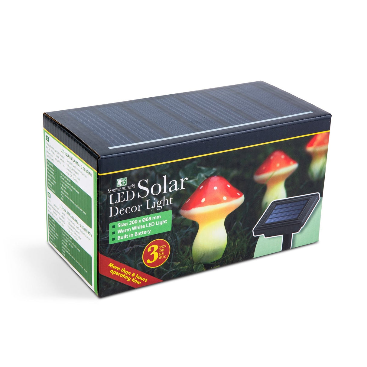 Set 3 lampi solare model ciuperci, Alb cald