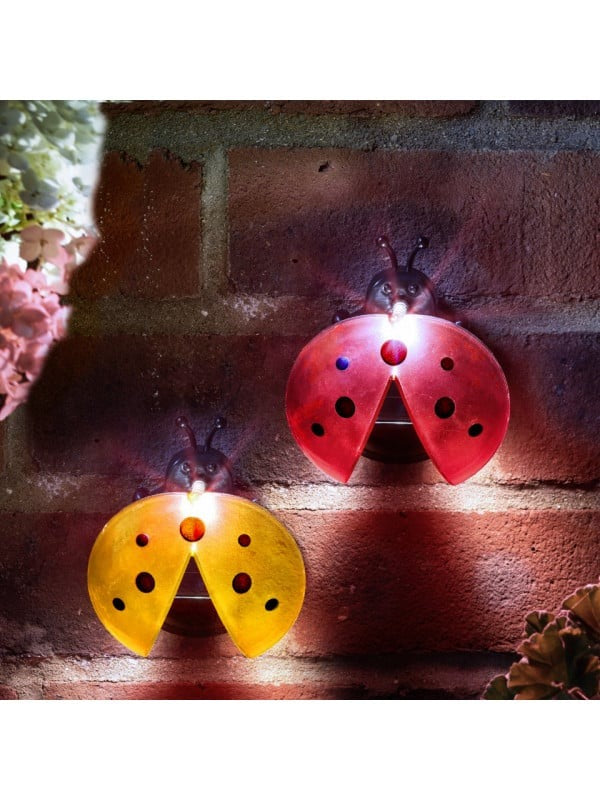 Lampa solara LED Buburuza,alb rece/galben/rosu,100 x 88 x 60 mm - 2 buc/pachet