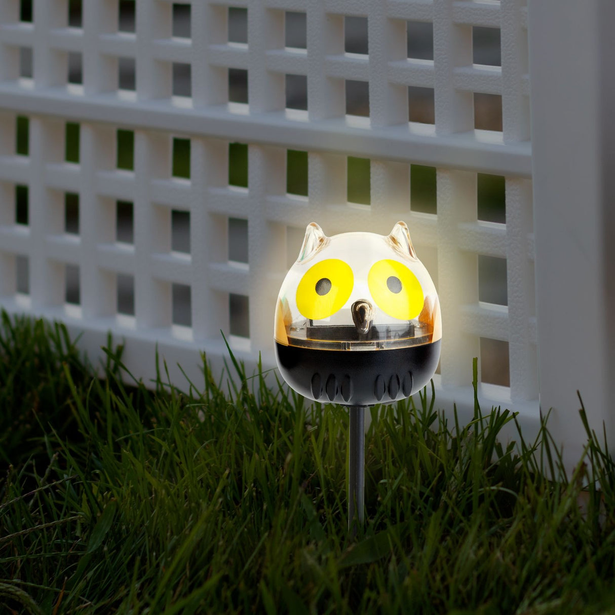 Lampa solara LED - Bufnita / Broscuta- alb rece - 15x5x5 cm