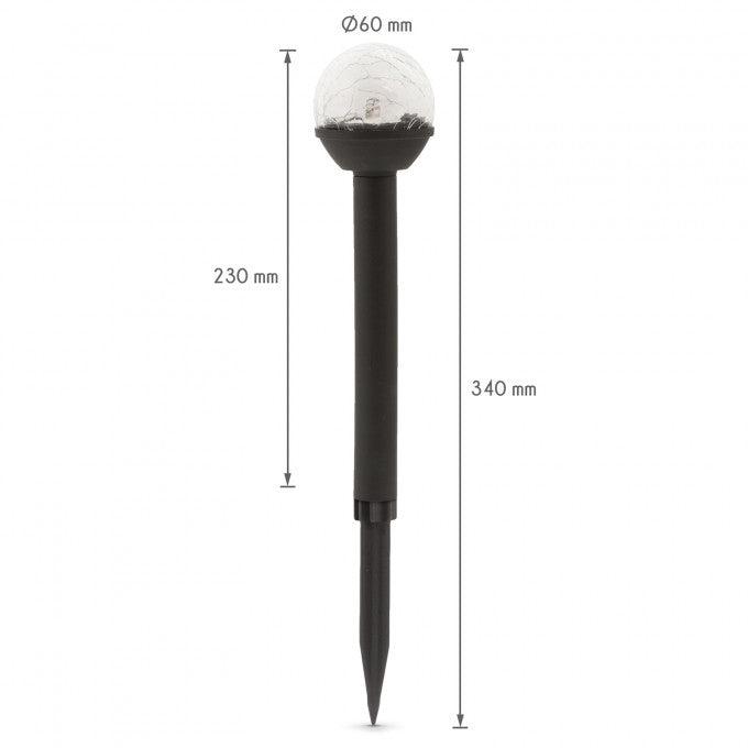 Lampa solara LED, Cristal, Multicolora, 23 cm