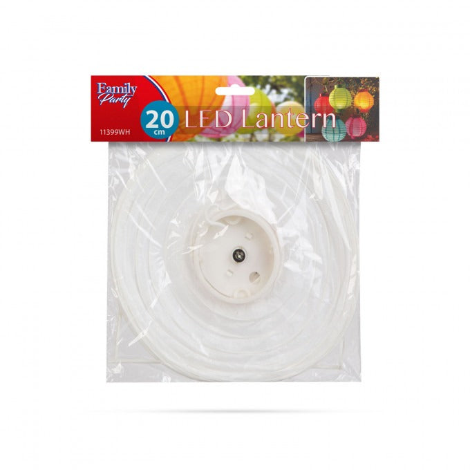 Lampion Alb cu 1 LED, 20 cm