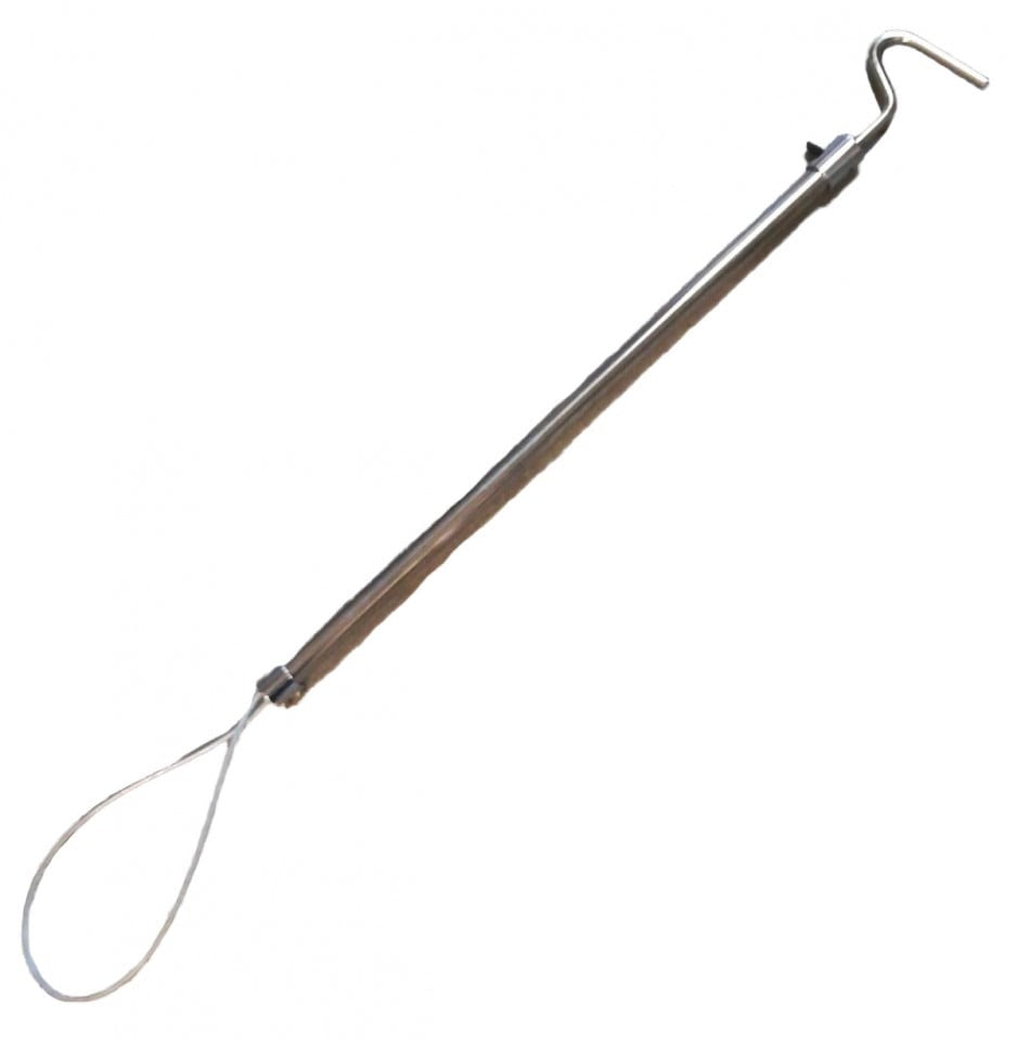 Tija metalica cu lasou autoblocant pentru prins porcul, 60 cm, otel inox