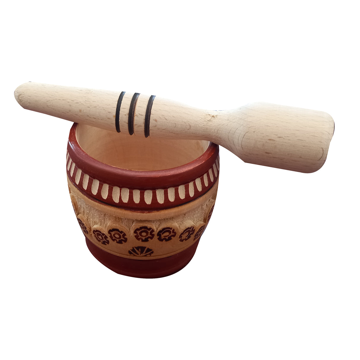 Mojar cu Pistil din Lemn, 9x9 cm