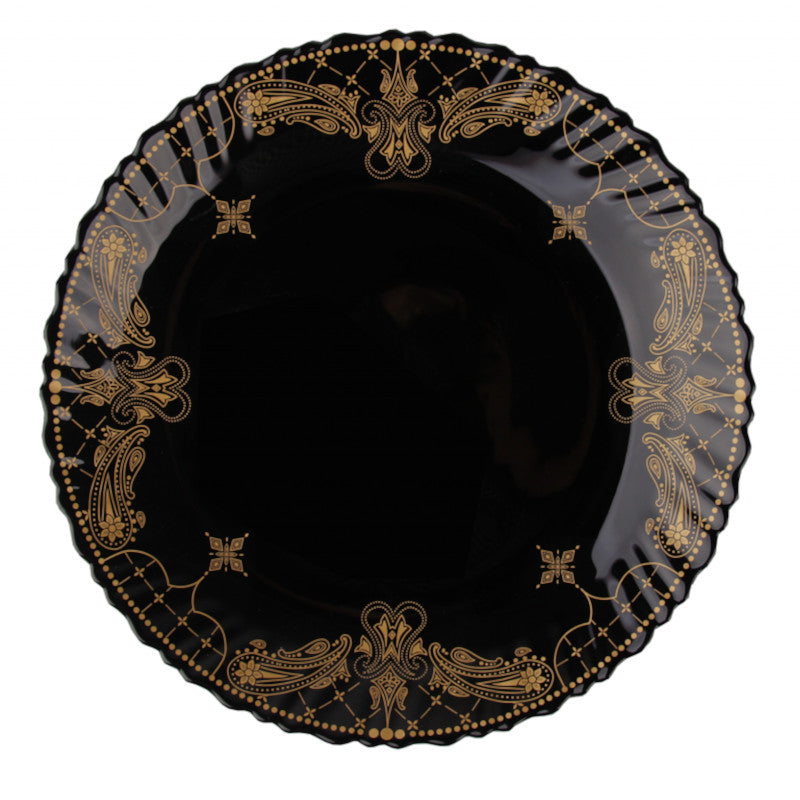 Set 6 farfurii adanci, Opal, Negru Auriu, 21.5 cm