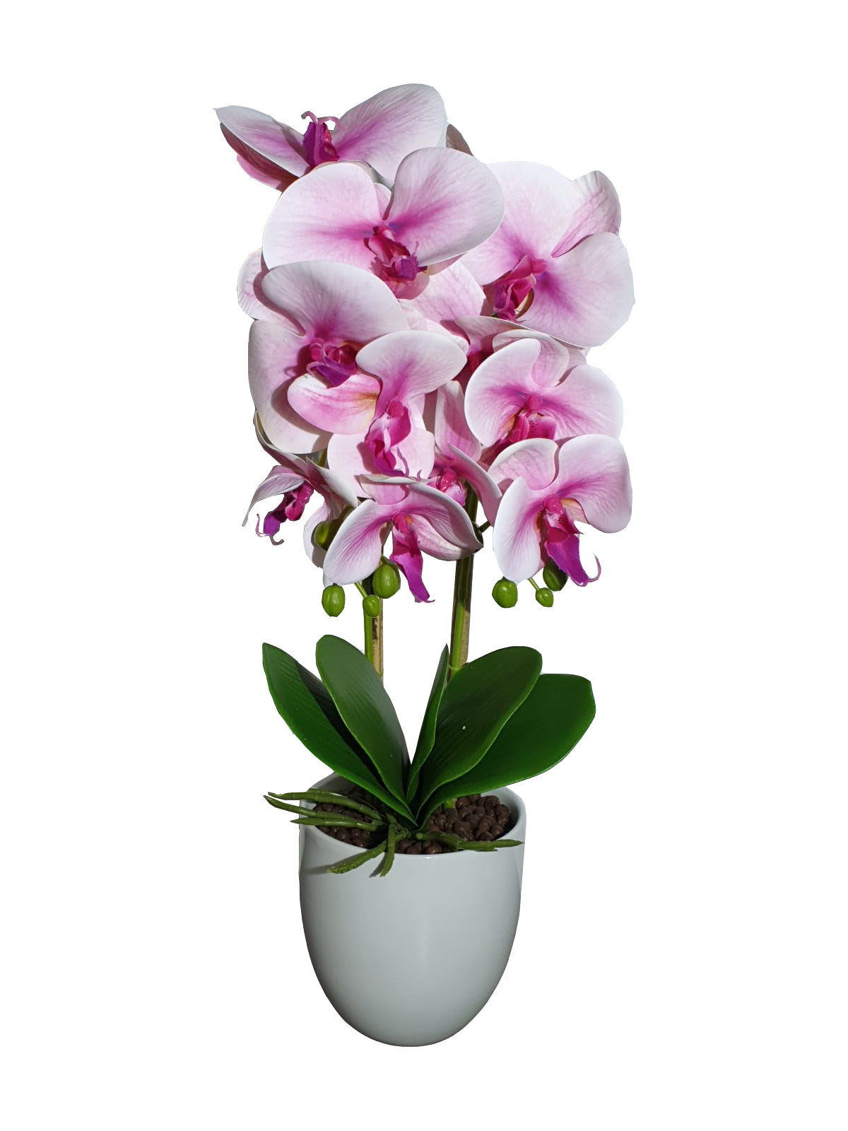 Orhidee Artificiala 2 Tije in Ghiveci Rotund , 51x13cm