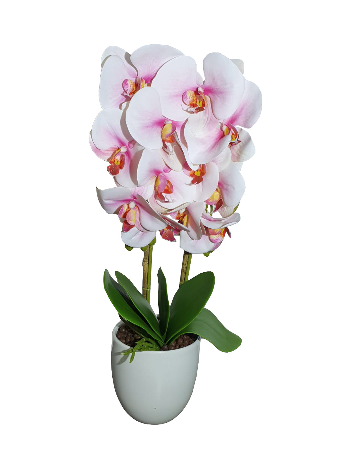 Orhidee Artificiala 2 Tije in Ghiveci Rotund , 51x13cm