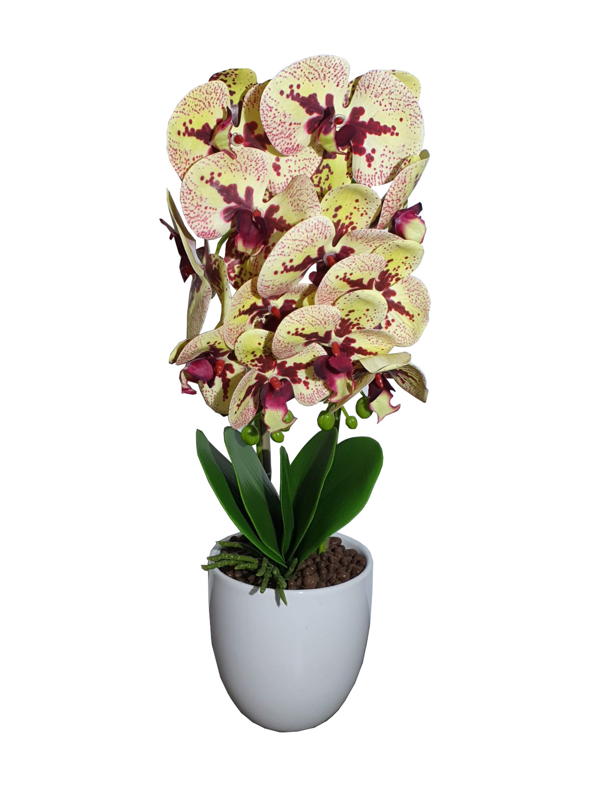 Orhidee Artificiala 2 Tije in Ghiveci Rotund , 51x13cm