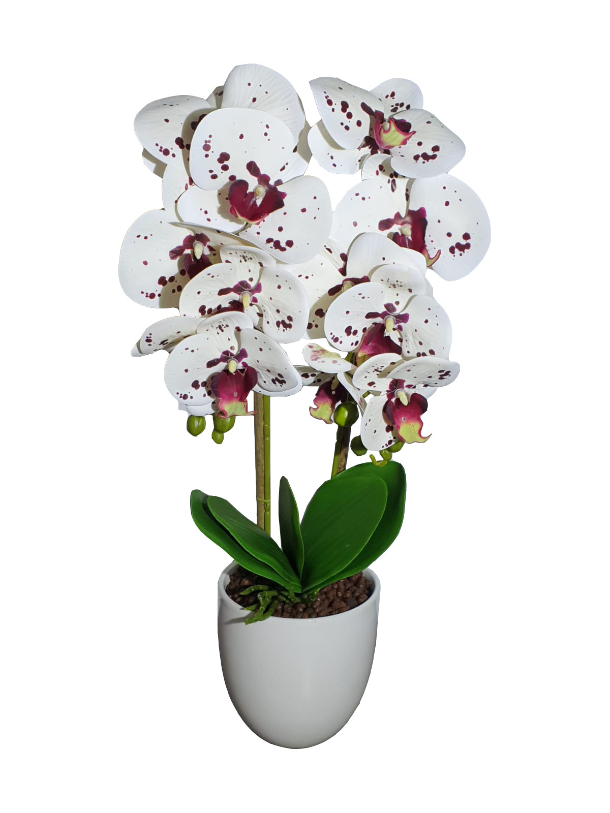 Orhidee Artificiala 2 Tije in Ghiveci Rotund , 51x13cm