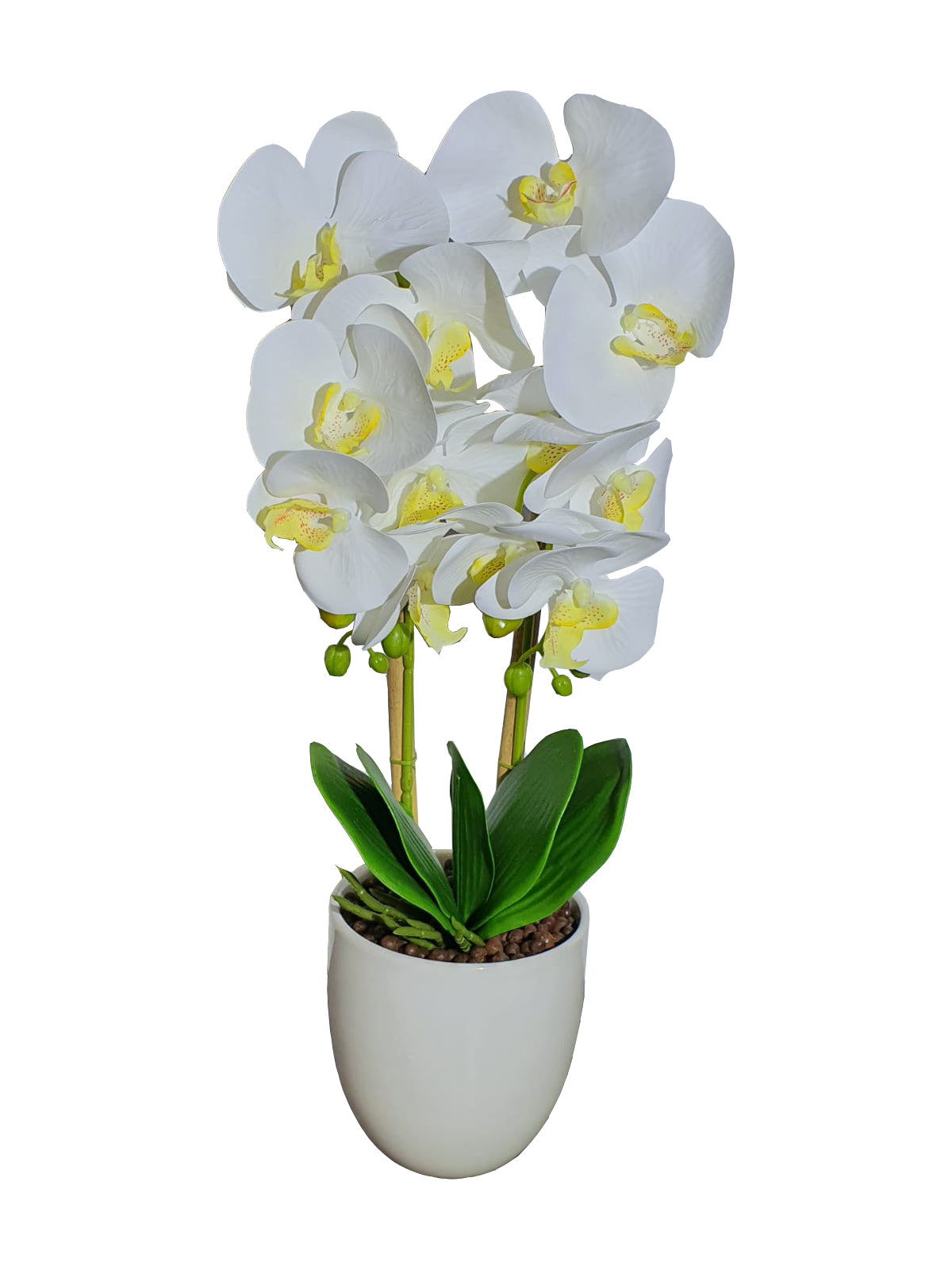 Orhidee Artificiala 2 Tije in Ghiveci Rotund , 51x13cm