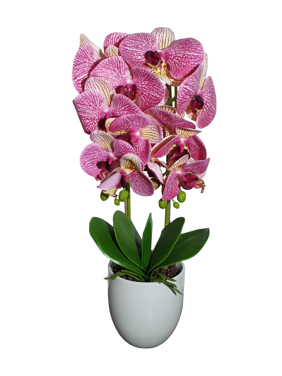 Orhidee Artificiala 2 Tije in Ghiveci Rotund , 51x13cm