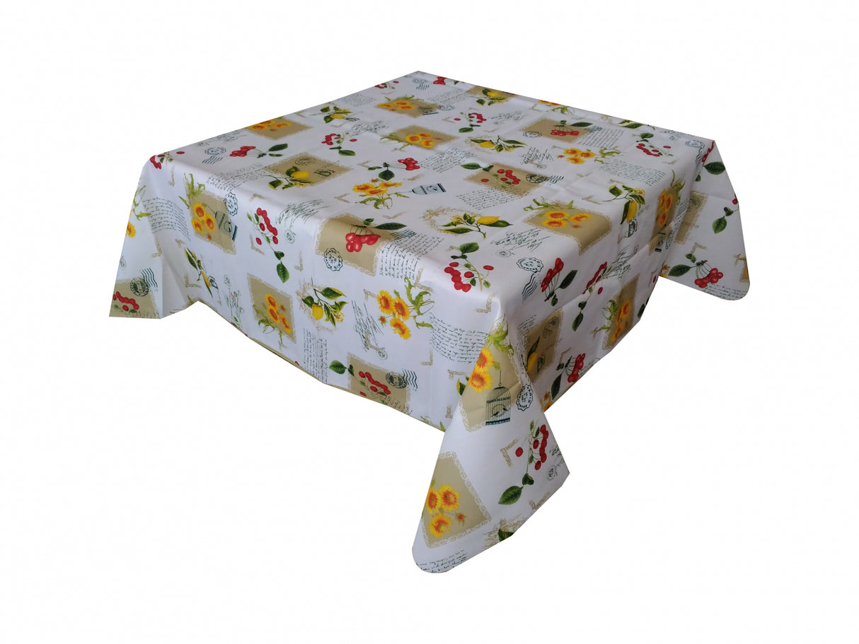 Fata de masa cu model Floral,Dreptunghiulara, 100% Poliester, 140x140 cm