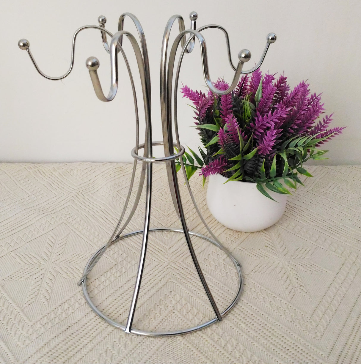 Suport 6 cani, Metal, Rotund, 25x17 cm