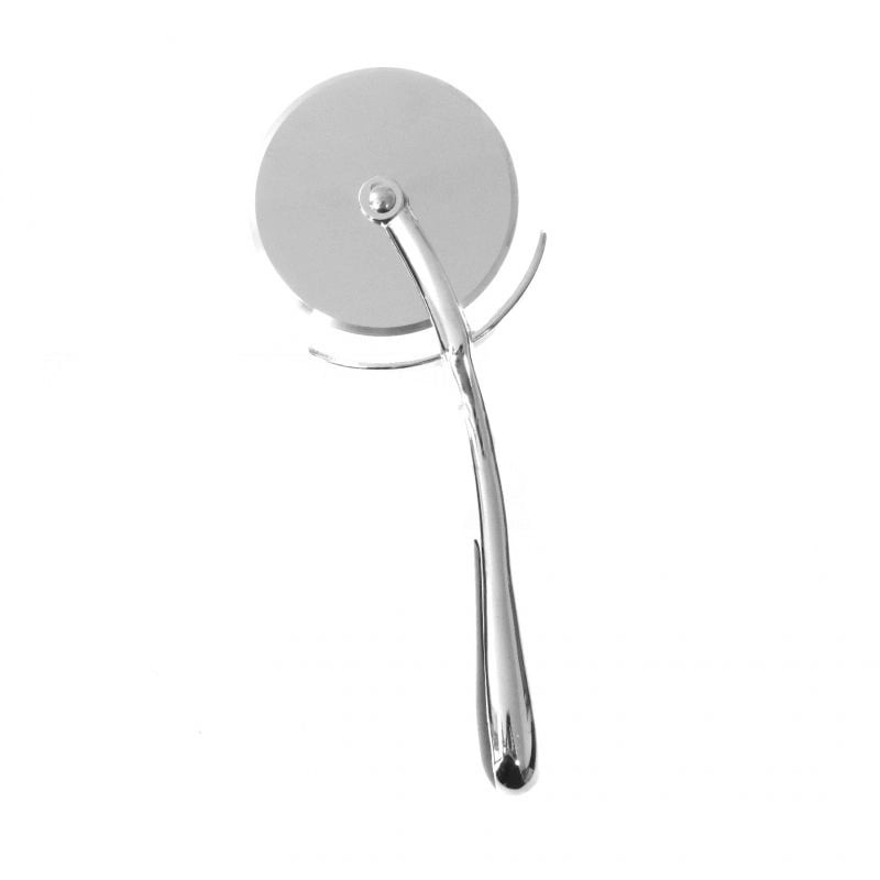 Pachet - Tava perforata pentru pizza, Metal, 29x2 cm si Feliator Pizza cu Maner Metalic, 18x7 cm