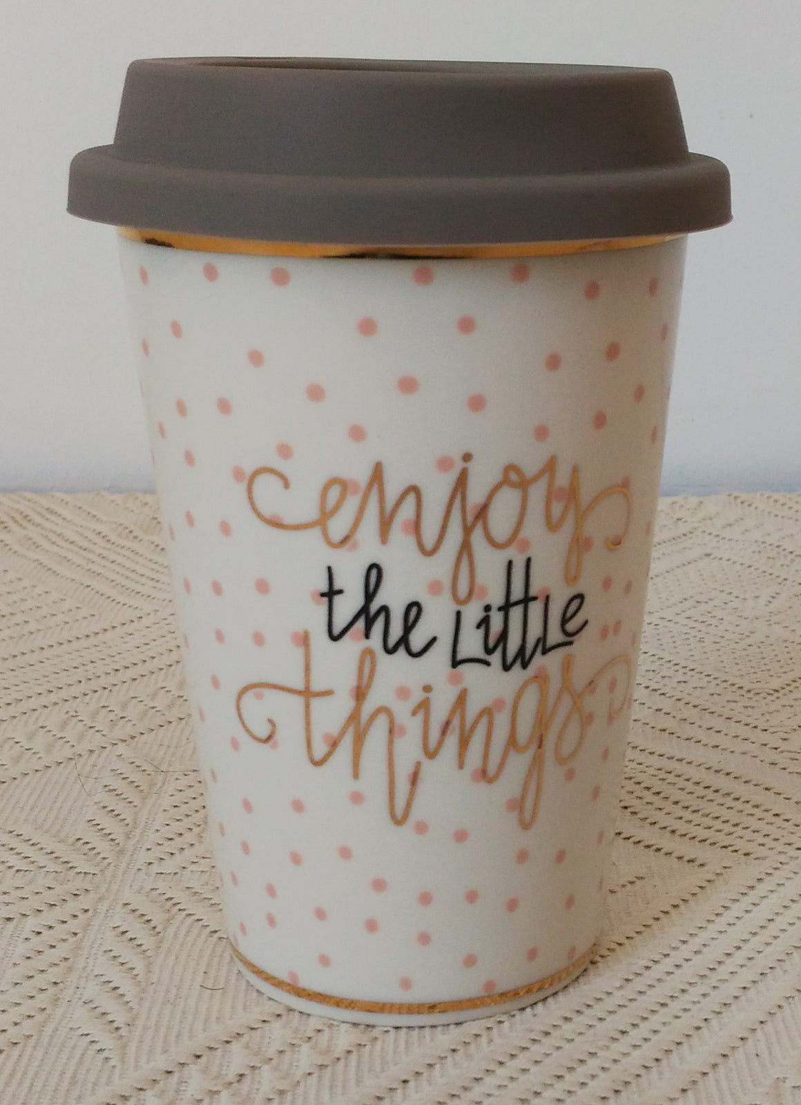 Pahar Ceramica tip Termos cu Capac din silicon, 450ml, 14x9.5cm