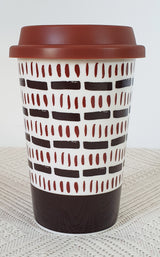 Pahar Ceramica tip Termos cu Capac din silicon, 450ml, 14x9.5cm