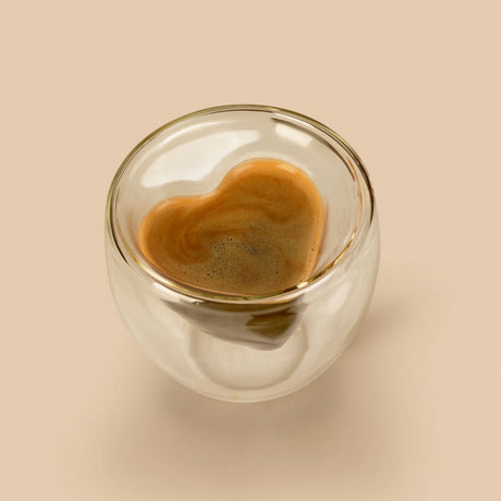 Pahar de sticla cu perete dublu cu forma de Inima, 180 ml