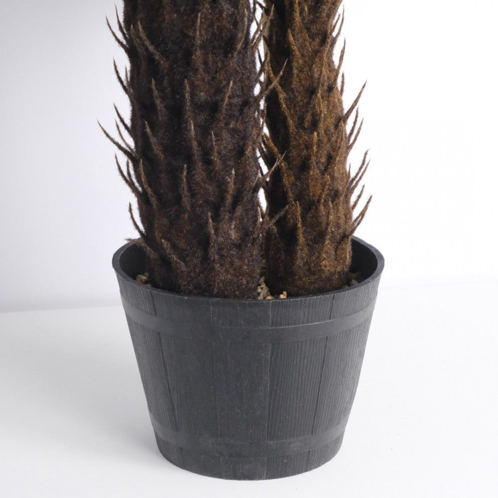 Palmier artificial in ghiveci cu doua Tulpine, 80 cm