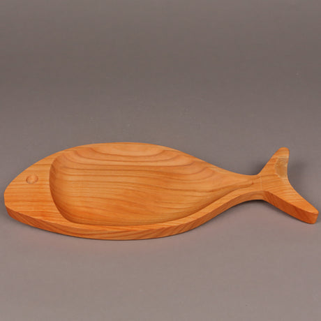 Platou din Lemn, Model Peste, 35x13 cm