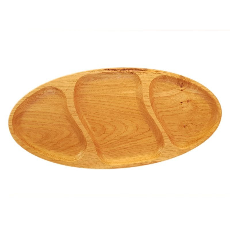 Platou din Lemn compartimentat, Oval, 46x26 cm
