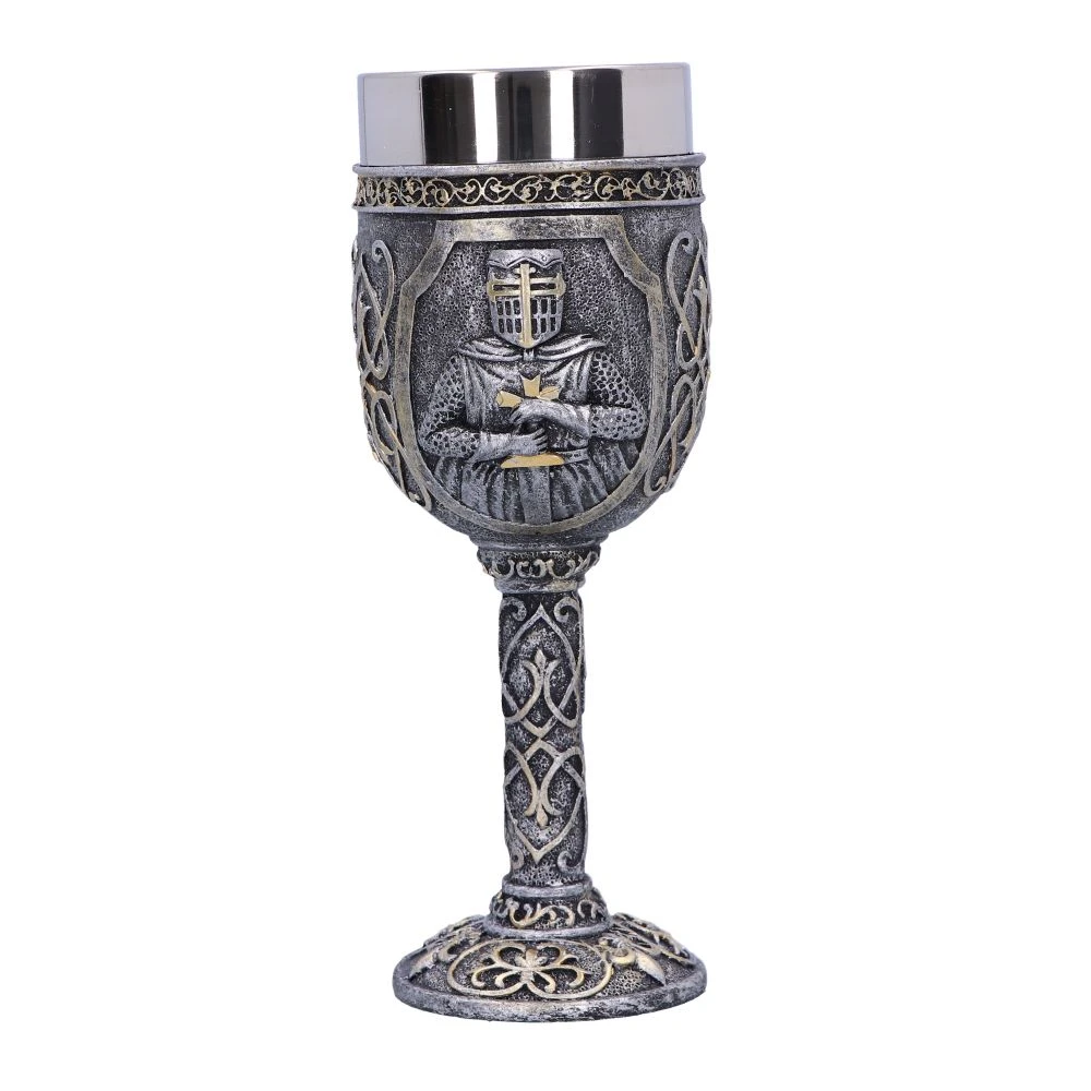 Pocal de Vin Medieval din Rasina si Inox , cu Pereti Dubli , 19x7 cm