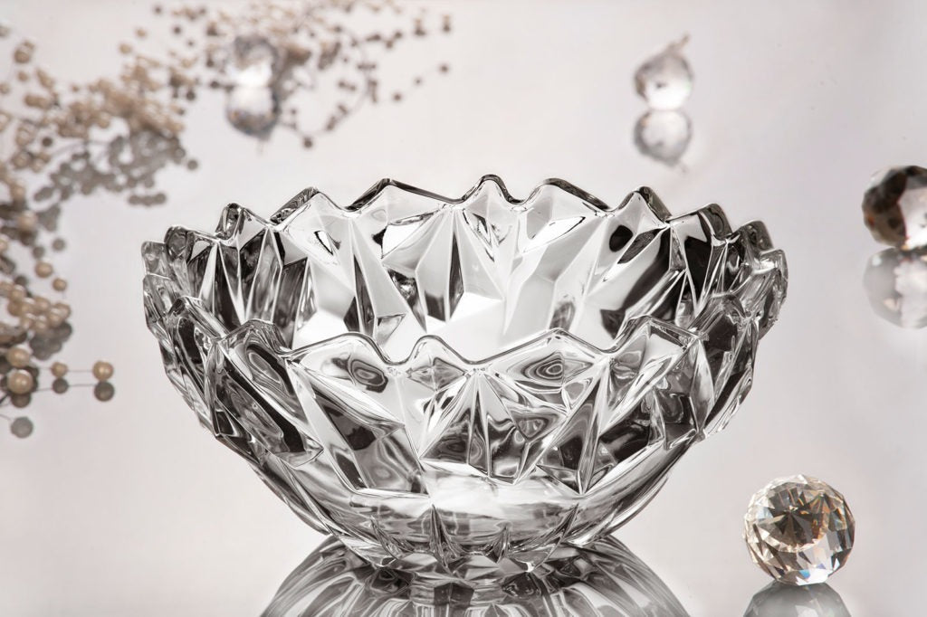 Fructiera tip Bol din Sticla pentru prajituri, torturi, fructe, aperitive, 24 cm