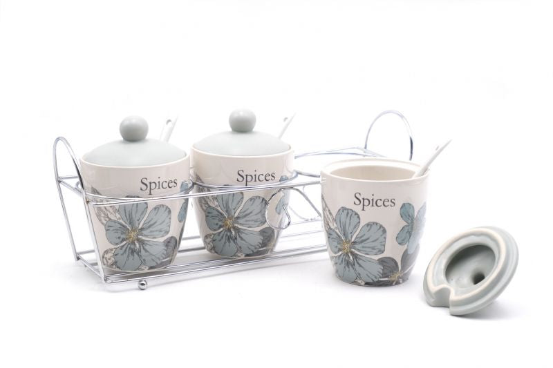 Set 3 recipiente condimente, Ceramica, 30x10x7 cm